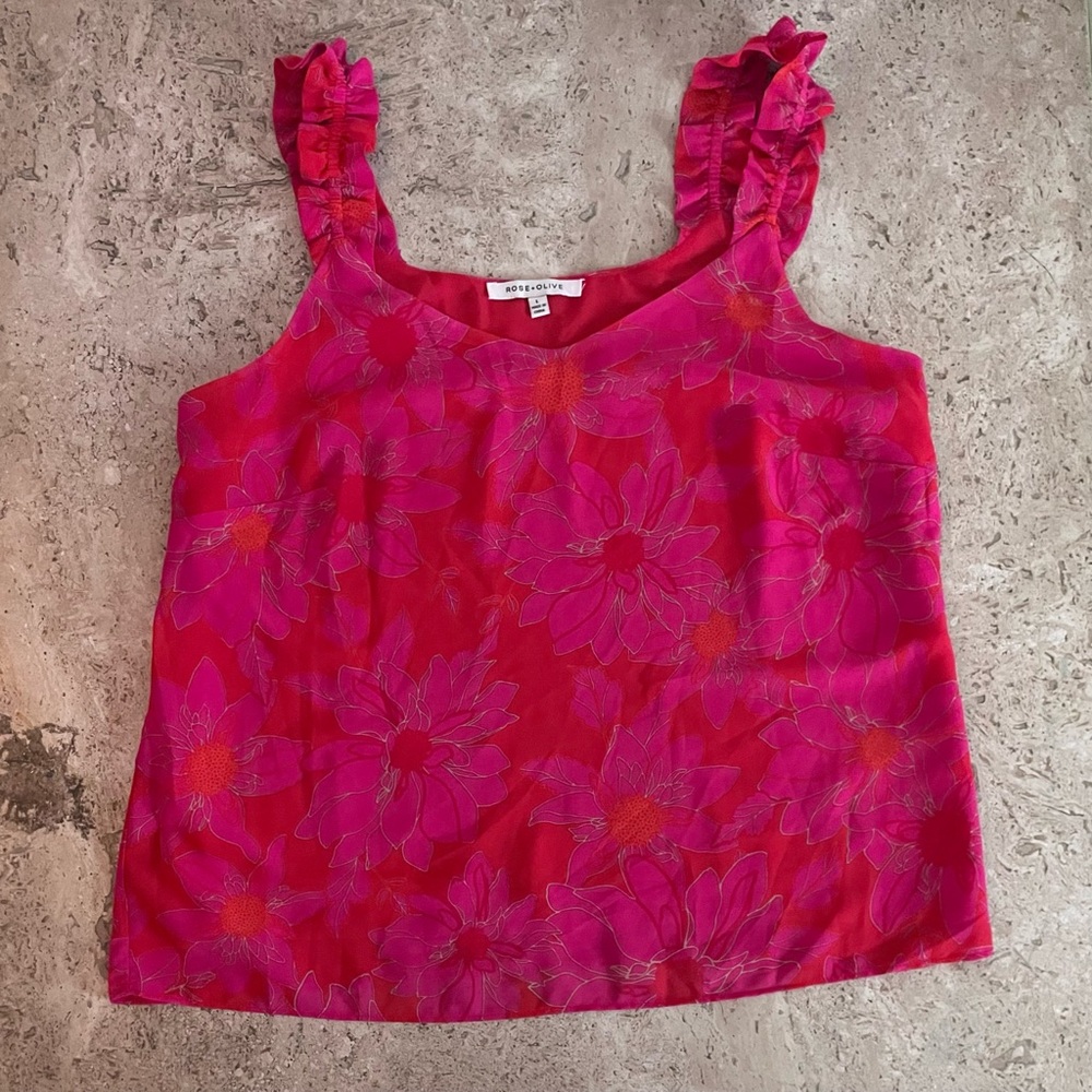 Rose & Olive Pink Floral Camisole